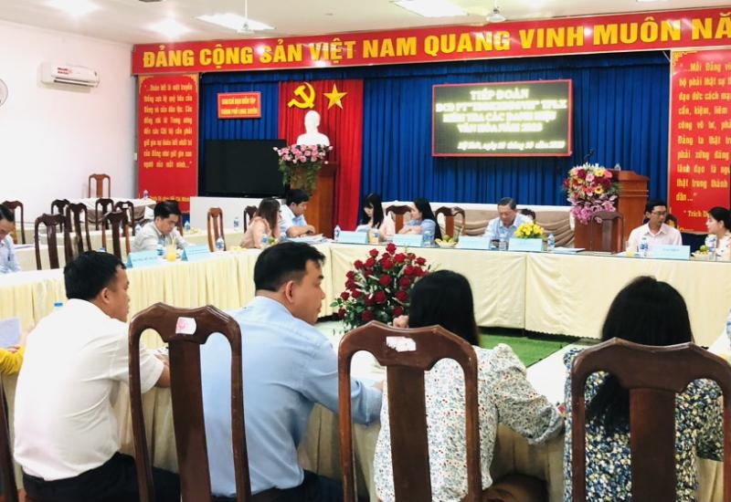 Hình buổi tiếp đoàn BCĐ tại phường Mỹ Thới